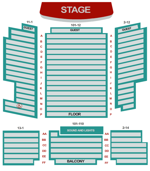 Regent Theatre - MA End Stage Seating Chart